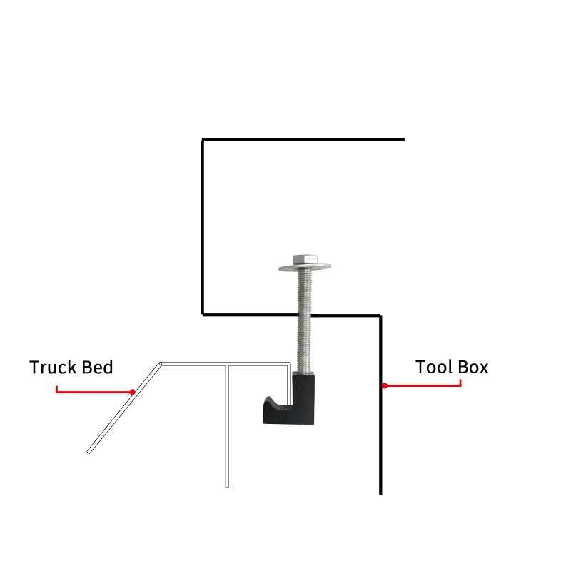 WnSEu MSCRP Aluminum Mounting Clamps for Pickup Truck Tool Box Mount Tie Downs J Hook Crossover Tool Box Pickup 4pcs - Image 5